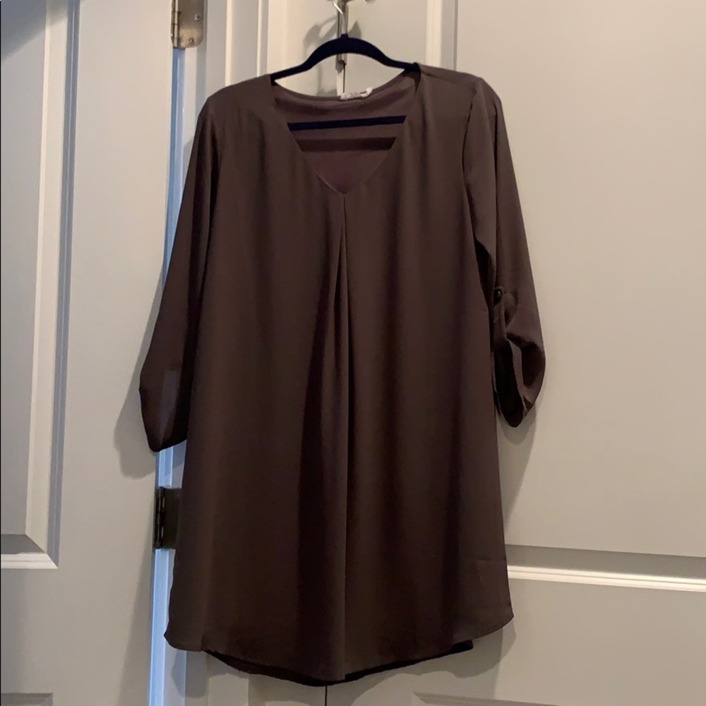Lush long sleeve army green dress